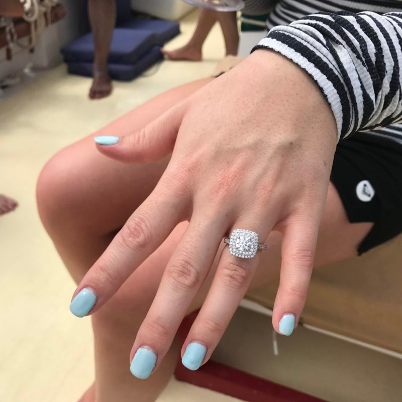 a person sitting on a table